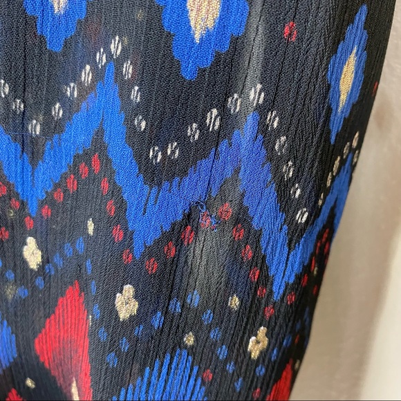 & Other Stories Black Metallic Gold Ikat Print Smocked Long Sleeve Mini Dress 4 - Picture 13 of 13